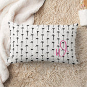 パームツリーパターンイニシャルトラベルトロピカルおもしろい ランバークッション (ブランケット)