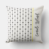 パームツリーパターンロケーション旅行ビーチおもしろい クッション (正面)