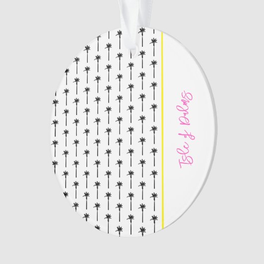 パームツリーパターンロケーション旅行ビーチ沿岸 オーナメント (正面)