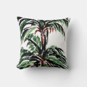 パームツリーパターン水彩インスパイアビーチ クッション (正面)