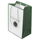 パームツリービジネスロゴクリスマスホリデー ミディアムペーパーバッグ (裏面アングル)