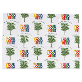 パームツリービジネスロゴホリデークリスマスカード ラージペーパーバッグ (裏面)