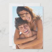 パームツリービーチでのデスティネーションウェディング 保存日付のお知らせ セーブザデート (裏面)