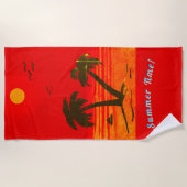 パームツリービーチサマータイム！オレンジビーチタオル ビーチタオル (正面)