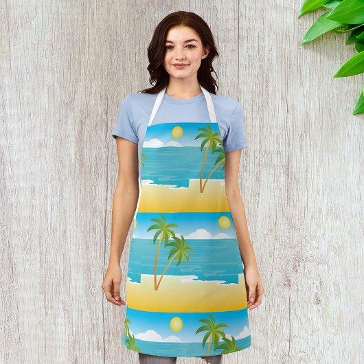 パームツリービーチシーン エプロン