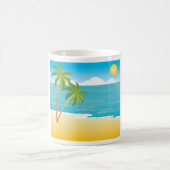 パームツリービーチシーン コーヒーマグカップ (中央)