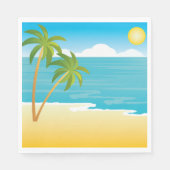 パームツリービーチシーン スタンダードランチョンナプキン (正面)