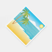 パームツリービーチシーン スタンダードランチョンナプキン (角)
