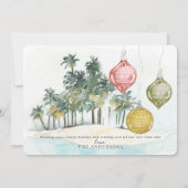 パームツリービーチチェアトロピカルホリデーフォトカード 招待状 (裏面)