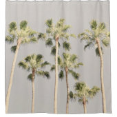 パームツリービーチデザイン288ピューターグリーンカラー シャワーカーテン (正面)