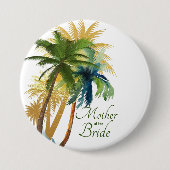 パームツリービーチマザーオブザブライドボタン 缶バッジ (正面)