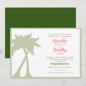 パームツリービーチ宛先ウェディング招待状 招待状 (正面/裏面)