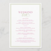 パームツリービーチ独身最後の週末の予定 招待状 (裏面)