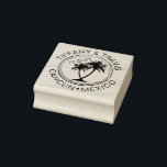 パームツリービーチ結婚式パスポートスタイル ラバースタンプ<br><div class="desc">旅行テーマ先ビーチ結婚式カスタムパスポートのラバースタンプ中央にヤシの木と名前、日付、宛先の部屋。注：クリックフォントのサカスタマイズイズまたは配置の調整を行う場合は「さらに」。</div>