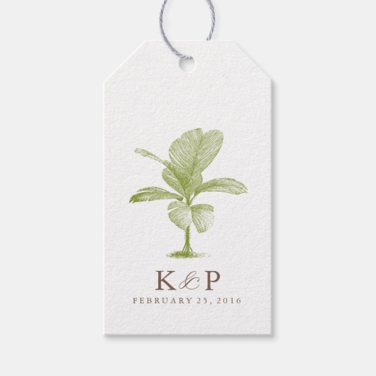 パームツリービーチ結婚式メッセージカード ギフトタグ (正面)