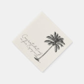 パームツリービーチ結婚式婚約おめでとう スタンダードカクテルナプキン (角)