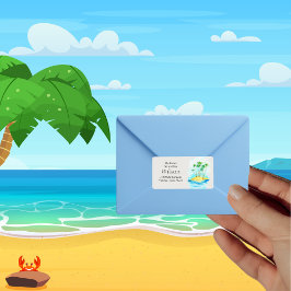 パームツリービーチ結婚式招待差出人住所 ラベル