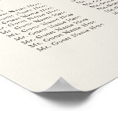 パームツリービーチ結婚式30テーブル座席表 ポスター (角)