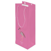 パームツリーピンクフラミンゴフラミンゴスクールワインバッグ ワインギフトバッグ (裏面アングル)
