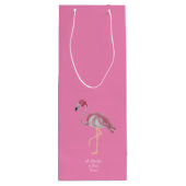 パームツリーピンクフラミンゴフラミンゴスクールワインバッグ ワインギフトバッグ (裏面)