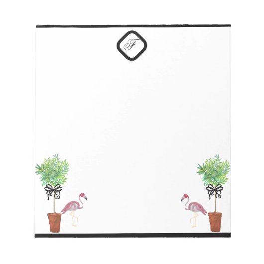 パームツリーピンクフラミンゴフラミンゴス ノートパッド (正面)