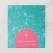 パームツリーピンク&グリーンブルー結婚ズ プレイスカード (外部開封)