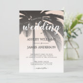 パームツリーピーチダストビーチ結婚式招待状 招待状 (スタンド正面)