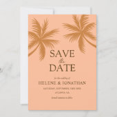 パームツリーピーチトロピカルデスティネーションウェディング セーブザデート (正面)
