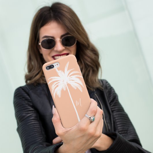 パームツリーピーチホワイトトロピカルモノグラエレガントム Case-Mate iPhoneケース