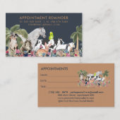 パームツリーファーム動物キャットドッグバードペットアポイントメント 名刺 (正面/裏面)