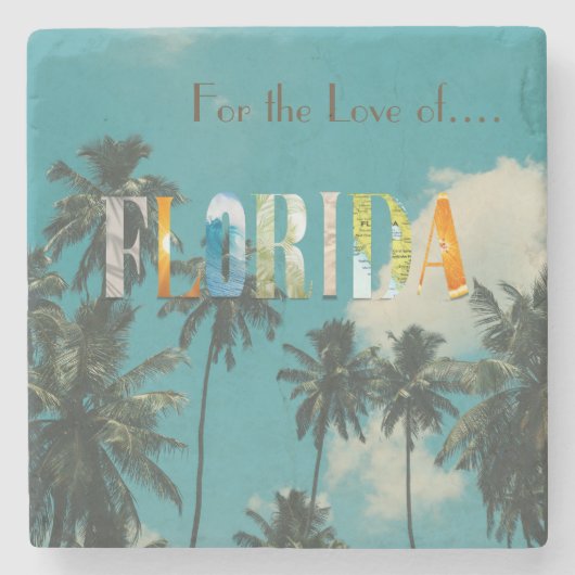 パームツリーフロリダビーチストーンコースター ストーンコースター (正面)