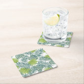 パームツリーフロンズ絵画ハワイアン スクエアペーパーコースター (インサイチュ)