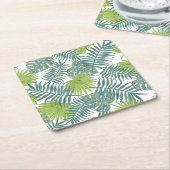 パームツリーフロンズ絵画ハワイアン スクエアペーパーコースター (アングル)