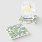 パームツリーフロンズ絵画ハワイアン ストーンコースター (横)