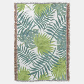 パームツリーフロンズ絵画ハワイアン スローブランケット (正面縦)