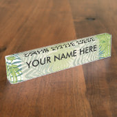 パームツリーフロンズ絵画ハワイアン デスクネームプレート (側面)