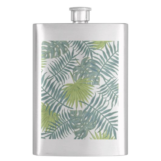 パームツリーフロンズ絵画ハワイアン フラスク (正面)