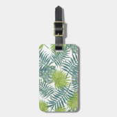 パームツリーフロンズ絵画ハワイアン ラゲッジタグ (正面縦)