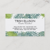 パームツリーフロンズ絵画ハワイアン 名刺 (裏面)