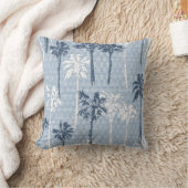 パームツリーブルーアンドホワイトビーチ装飾用クッション クッション (ブランケット)