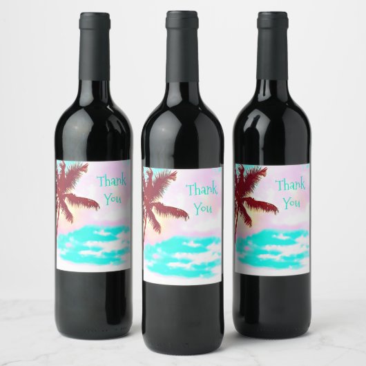 パームツリーブルースカイ夏期 ワインラベル (ボトル)