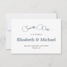 パームツリーブルーホワイトウェディング日付を保存 セーブザデート