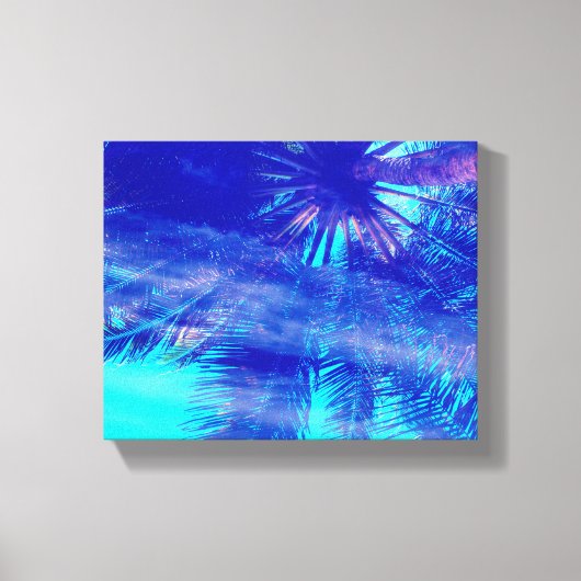 パームツリーブルー キャンバスプリント (正面)