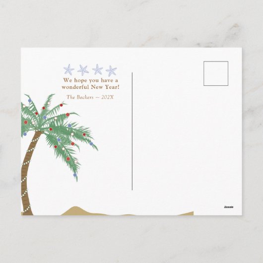 パームツリーホリデーフォトポストカード シーズンポストカード (裏面)