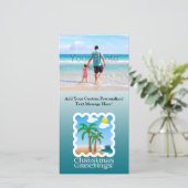 パームツリーホリデーライツビーチクリスマス シーズンカード (スタンド正面)