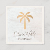 パームツリーホワイトウッド スクエア名刺 (正面)