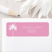 パームツリーホワイトピンクエレガントクモダンシックなラベル ラベル (インサイチュ)