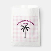 パームツリーホワイトピンク市松模様にブライダルシャワー フェイバーバッグ (正面)