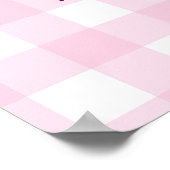 パームツリーホワイトピンク市松模様にブライダル歓迎 ポスター (角)