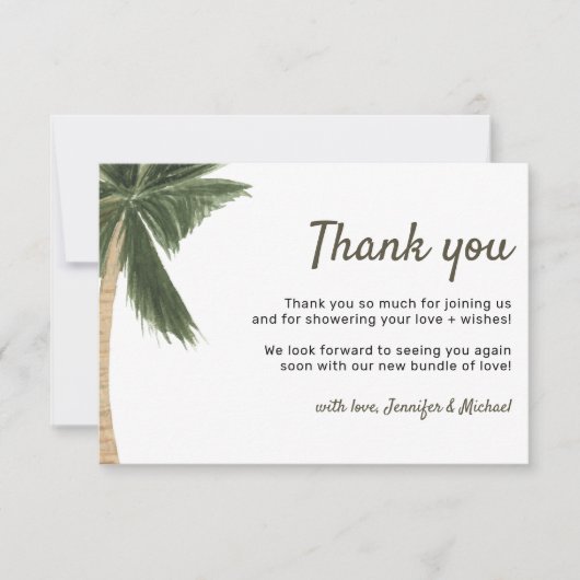 パームツリーボヘミアンフリーな性別に優しい感謝 招待状 (正面)